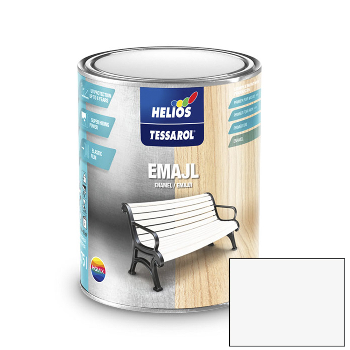 Емаль алкідна Helios Tessarol білий глянець 0.2л