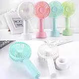 Міні Вентилятор портативний Handy Mini Fan ZB078 з охолодженням настільний з підставкою акумуляторний USB, фото 3