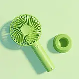 Міні Вентилятор портативний Handy Mini Fan ZB078 з охолодженням настільний з підставкою акумуляторний USB, фото 4