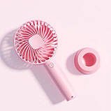 Міні Вентилятор портативний Handy Mini Fan ZB078 з охолодженням настільний з підставкою акумуляторний USB, фото 5