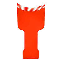 Лопатка-расческа планшет с зубцами для окрашивания, мелирования и балаяжа волос T&G 19 см (красная)