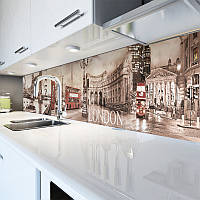 Скинали на кухню Zatarga «Лондонская площадь» 600х2000 мм виниловая 3Д наклейка кухонный фартук самоклеящаяся