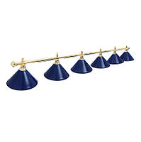 Светильник бильярдный 6-х ламповый синий, Светильник для бильярдного стола на 6 плафона синий