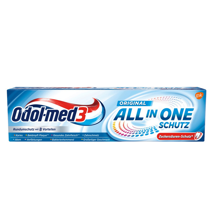 Захисна зубна паста Odol-Med 3 All In One Schutz Original 75мл, фото 1