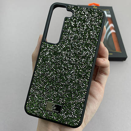 Чохол для Samsung Galaxy S23 блискучий з камінням чохол на телефон самсунг с23 зелений s2q, фото 1