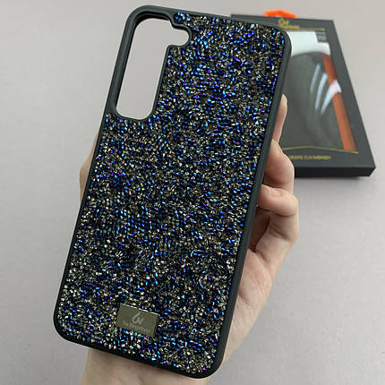Чохол для Samsung Galaxy S23 Plus блискучий з камінням чохол на телефон самсунг с23 плюс синій s2q, фото 1