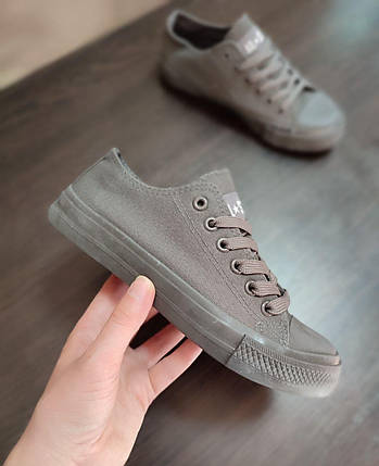 Кеди AIL STAR ALL GREY конверси сірі низькі літні converse жіночі, фото 2