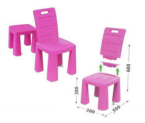 Пластиковий стілець-табурет (рожевий)