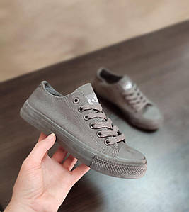 Кеди AIL STAR ALL GREY конверси сірі низькі літні converse жіночі