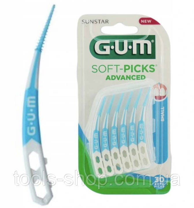 Міжзубні щітки GUM Soft Picks Advanced стандартні 30 штук, фото 1