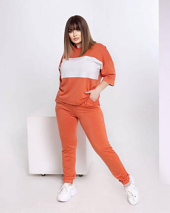 Стильний жіночий костюм-двійка, тканина "Трикотаж" 50, 52 розмір 50, фото 1