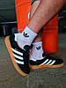 Чоловічі кросівки Adidas Gazelle Indoor Black White Gum Premium Адідас Газель чорні замш В'єтнам, фото 10