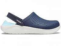 Мужские шлепанцы Кроксы Crocs LiteRide Clog Navy/Almost White Синие с бирюзовым M4/W6 (36-37)