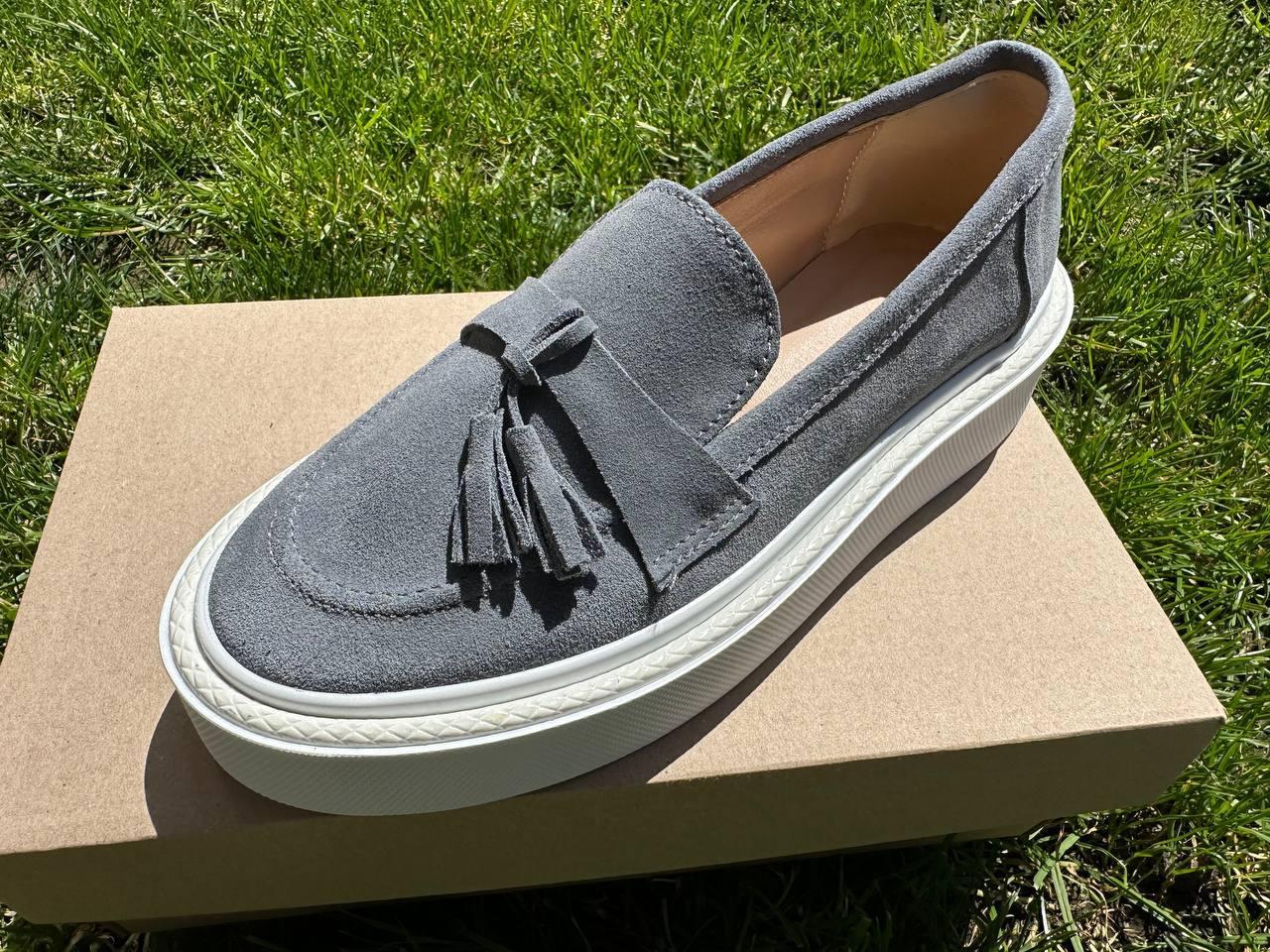 Жіночі мокасини натуральна замша G-AYRA-462 Сірі, фото 1