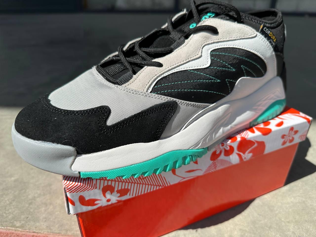 Чоловічі кросівки шкіряні SupoA2486-6 Сірі з блакитними смужками, фото 1