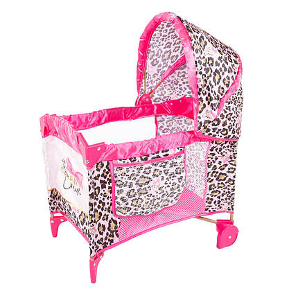 Ліжечко манеж для ляльок FiVEoNiNE T762032 Рожеве, фото 2