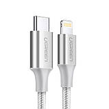 Кабель Ugreen US304 USB-C - Lightning, 2м, Silver (70525), фото 2