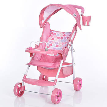 Коляска для ляльок прогулянкова FiVEoNiNE T715022 Рожева