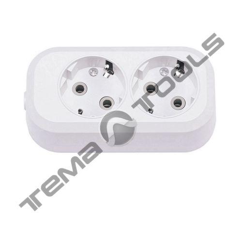 Колодка на 2 розетки для подовжувача із заземленням Leon