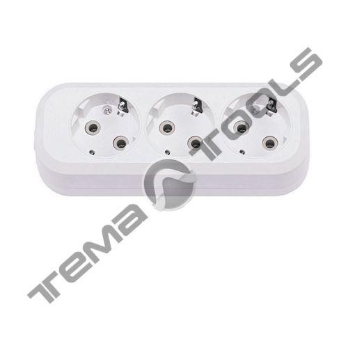 Колодка на 3 розетки для подовжувача із заземленням Leon