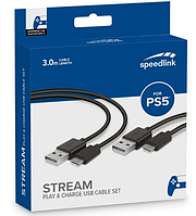 Кабель 2шт SpeedLink STREAM USB-A USB-C 3m. QC 3.0