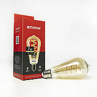 Светодиодная филаментная лампа ETRON Filament ST64 Vintage 7W E27 2700K золото