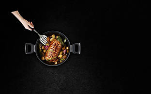 Каструля з кришкою Tefal Unlimited, 24см, 5.3л, алюміній, бакеліт, скло, чорний Baumar - Порадуй Себе