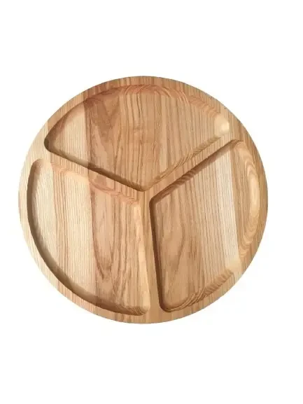 Менажниця дерево кругла на 3 ділення 40см К ясень