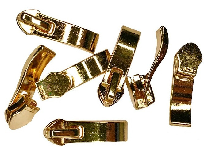 Бігунок для взуттєвої блискавки Спіраль (Тип 7) "Широка Хвиля" 50шт/уп Золото