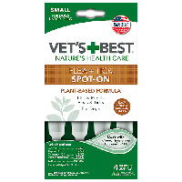 Капли от блох и клещей для собак малых пород до 7 кг Vet`s Best Flea+Tick Spot On Tubes Small-4 пипетки