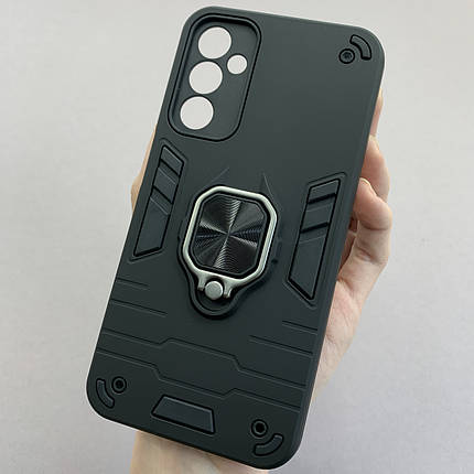 Чохол для Samsung Galaxy A24 4G протиударний із підставкою захистом камери на самсунг а24 4г чорний q4l, фото 1