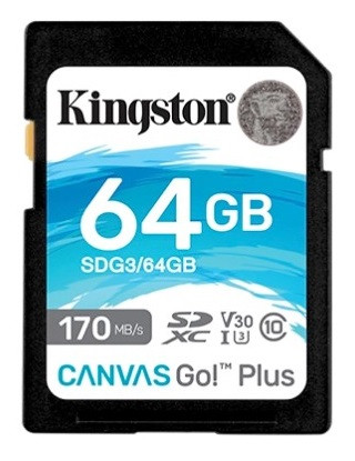 Картка пам'яті Kingston SDXC memory card 64 GB class 10 UHS-I U3 Canvas Go Plus