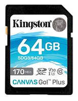 Карта памяти Kingston SDXC memory card 64GB class 10 UHS-I U3 Canvas Go Plus