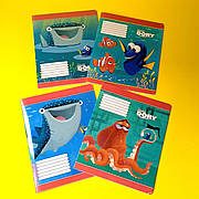 Зошит в клітинку, 18 аркушів, кольорова обкладинка, LEADER