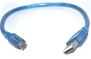 USB-micro USB 0,35 м синій, силіконовий
