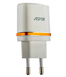 Мережевий зарядний пристрій Aspor A828 Econom пак (2USB/2.4A) + USB кабель Micro- білий, фото 3