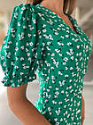 Жіноча легка сукня на літо 1043 (⁣⁣42-44; 46-48) (кольори: чорний, джинс, зелений) СП, фото 8