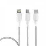 Мережевий зарядний пристрій Aspor A828 Econom пак (2USB/2.4A) + USB кабель Type-C- білий, фото 4