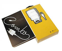 Мережевий зарядний пристрій Aspor A818 (1A iQ) + USB кабель Lightning- білий