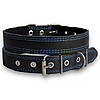 Шкіряний нашийник для собак з подвійною прошивкою підшит тканиною обхват шиї 47-60 см, ширина 30 мм Чорний, фото 10