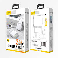 Мережевий зарядний пристрій Aspor A813 (3USB/3.4A)- білий