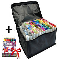 Набор маркеров для скетчинга 80 шт, SKETCH MARKER + Подарок Набор цветных карандашей 48 штук Vincis Secret