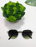 Солнцезащитные очки зеленые, унисекс в металлической оправе ( без брендовые )