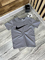 Дитяча   футболка теніска сірого (графітного) кольору Nike на хлопчика 5-6-7  років