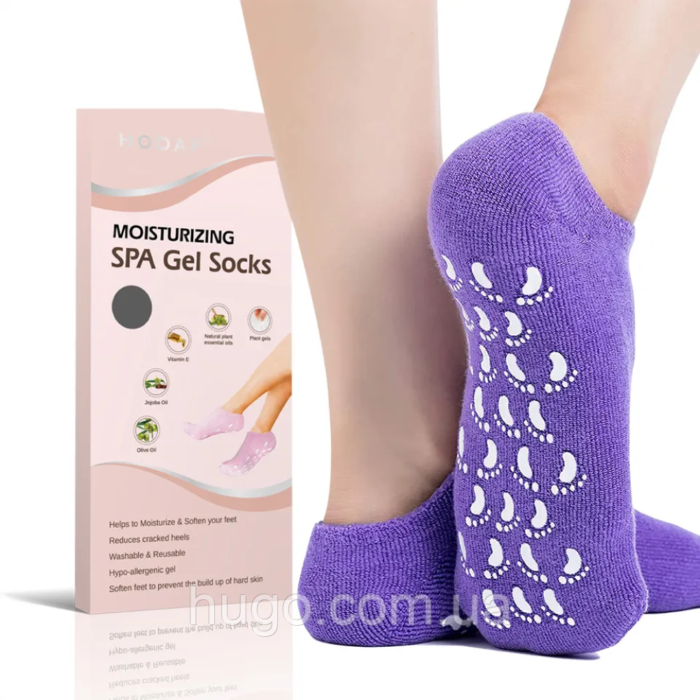 Увлажняющие гелевые носочки SPA Gel, Фиолетовые / Косметические носочки для ухода за ногами - фото 1 - id-p1880330329