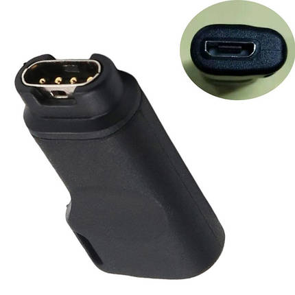 Адаптер MicroUSB SK для Garmin Frenner 935 945 245 Music 45 45S Approach S40 S60 X10 X40 Black, фото 1