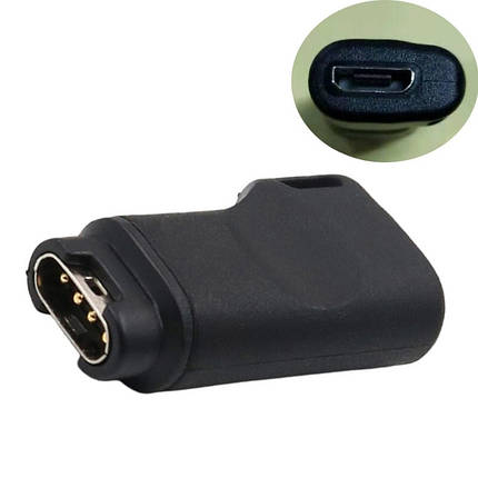 Адаптер MicroUSB SK для Garmin Vivoactive 3 3 Music 4 4S Active ActiveS Vivostort Instinct Venu Black, фото 1