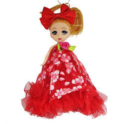 Лялька-брелок із бантом "Роза", червона