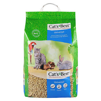 Деревний наповнювач для кішок, гризунів і птахів Cat’s Best Universal 20 л/11 кг