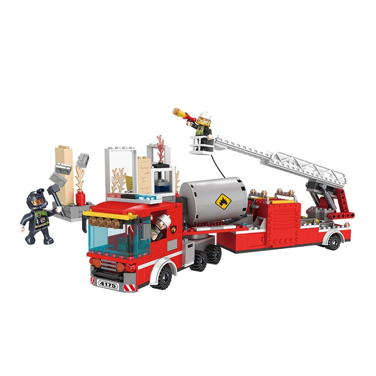 Конструктор Cogo Fire Пожежна служба 4175, машина, фігурки, блоковий, 415 дет., іграшка